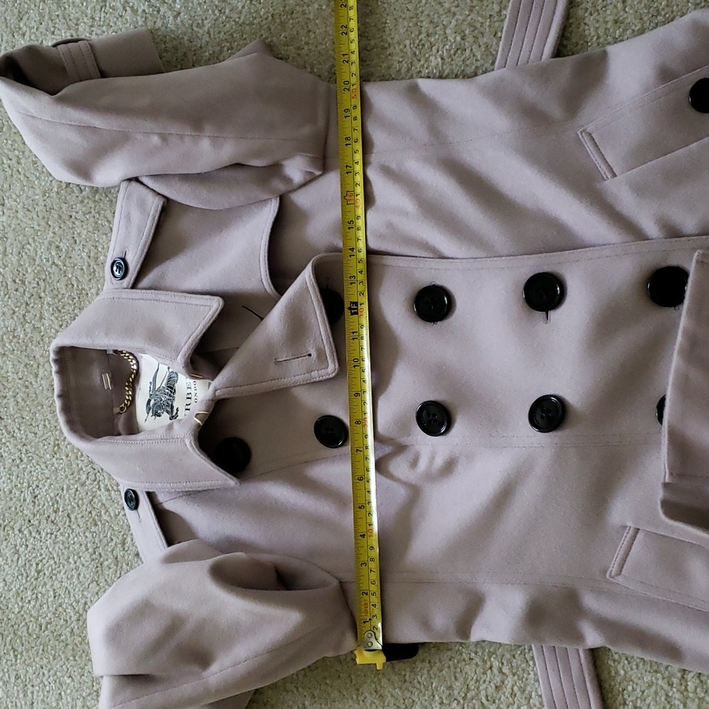 BURBERRY SANDRINGHAM 100% CASHMERE DOUBLE-BREASTED TRENCH COAT IN PALE ORCHID - Picture 12 of 16